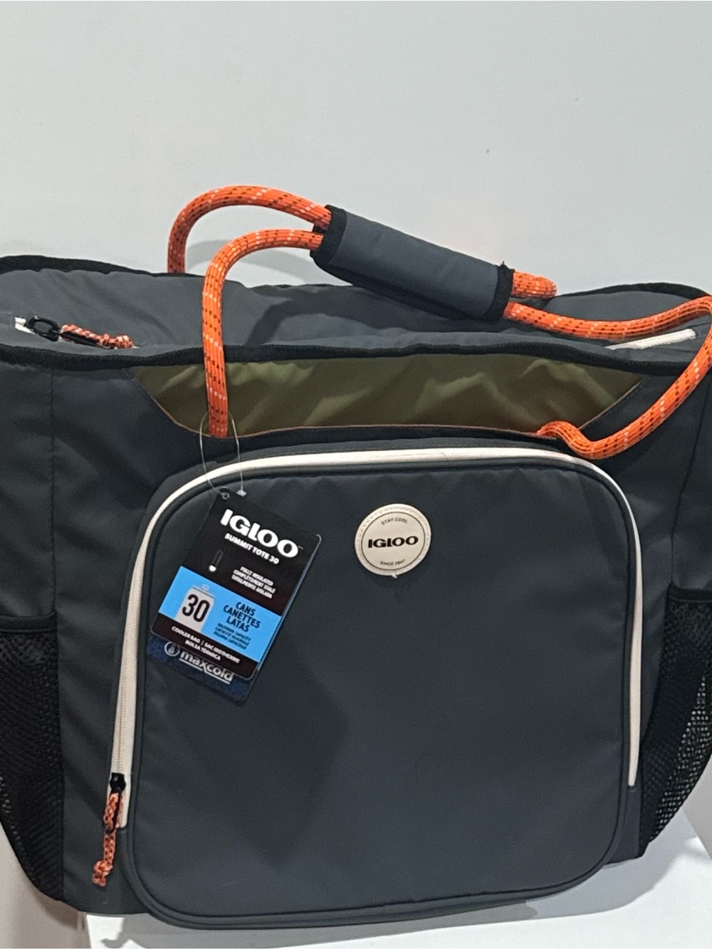 Igloo Black Duffel Cooler Bag with Orange Handles